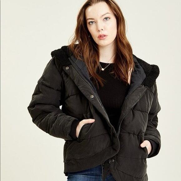 FP Movement Free People Womens Chill Factor Puffer Coat Size Medium in Black - Picture 3 of 12